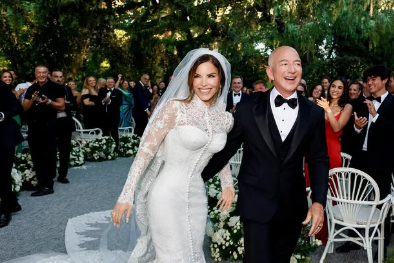 Lauren Sanchez shares picture with Jeff Bezos as they tie the knot in star-studded ceremony in Venice